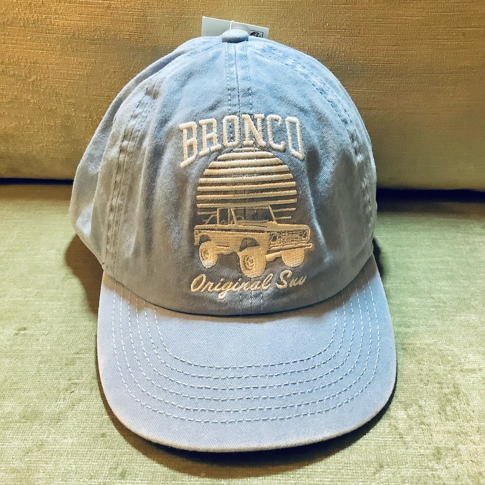 FORD BRONCO “The Original SUV” Light Blue Denim Embroidered SnapBack Unisex Cap